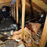 Removing Debris and Batt Insulation