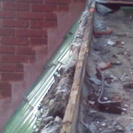 tore off existing tile and copper flashing