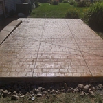 Stained stamped patio