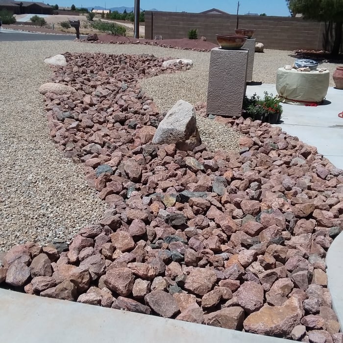 Dry River Bed with Oversized Rock
