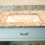 Lavatory after faucet removal