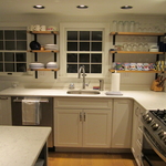 Kitchen remodel with custom shelving