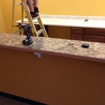Cut out the window in drywall and new countertops