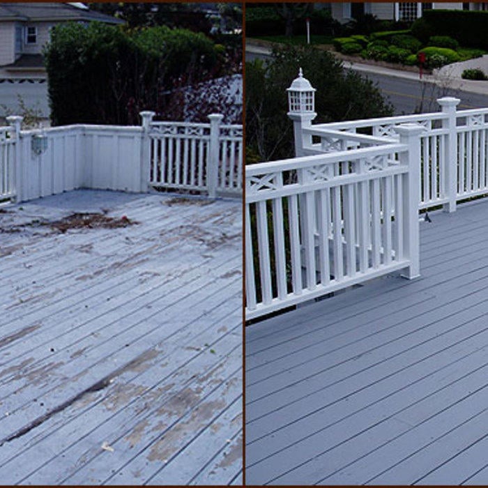 Refinish and stain the deck