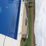 Pool deck with pit pit