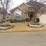 Mortared stone flower beds