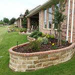 Stone bed with matching brick topper