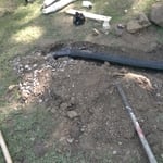 Installation of drainage pipe.