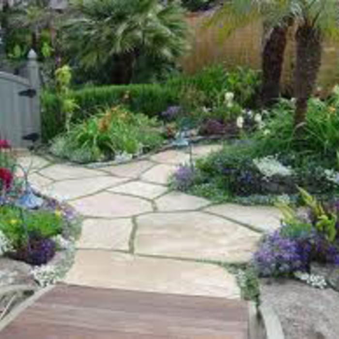 Flat stone walkways
