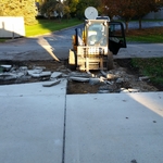 Removal of existing broken concrete