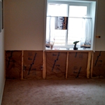 cut out water damaged drywall