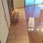 hard wood and cermic tile we did