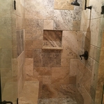 European Travertine shower
