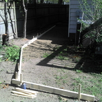 Setting forms for a side walk