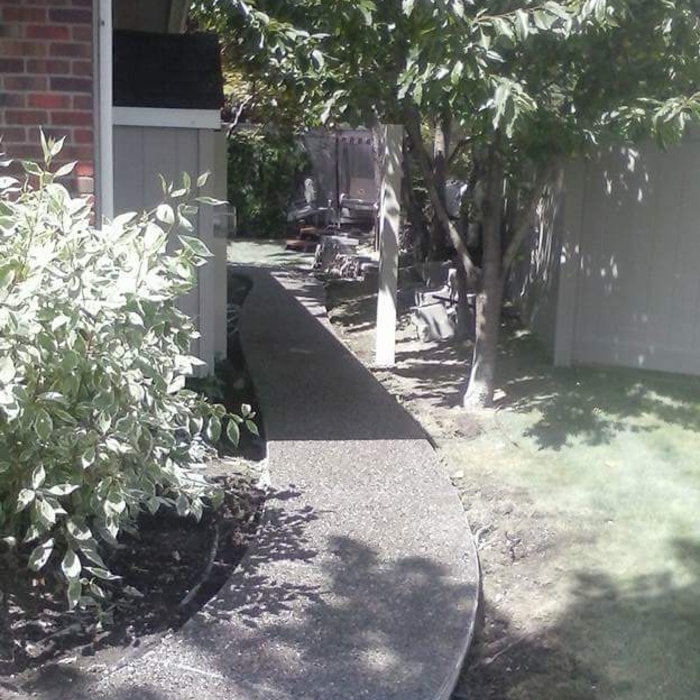 Exposed aggregate walkway