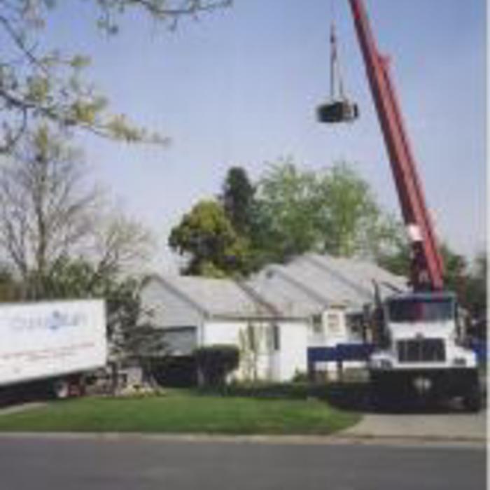 Pkg on roof using crane