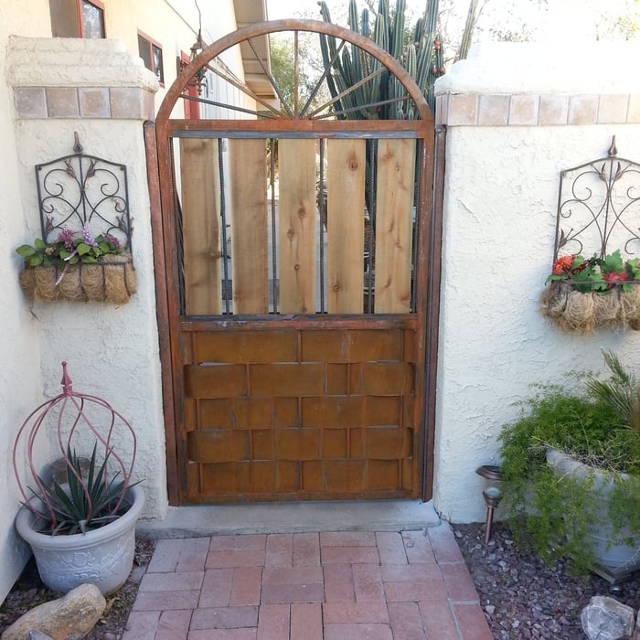 Basket Weave Ironwood Walk Gate
