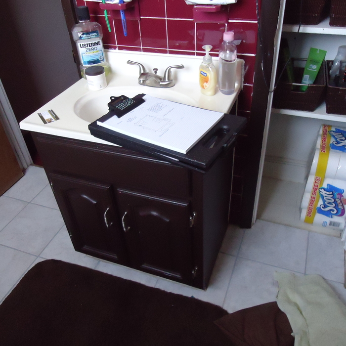 Before remodel - vanity & closet area