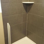 Grey-Brown Tile Walk-in Shower