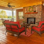Country Fireplace on the Porch