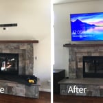 TV Hanging above Fireplace