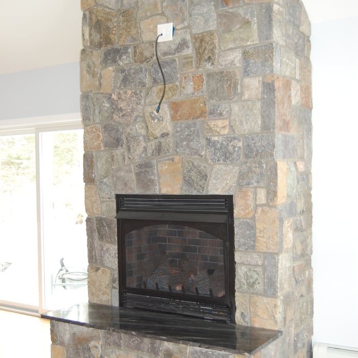 stone fireplace