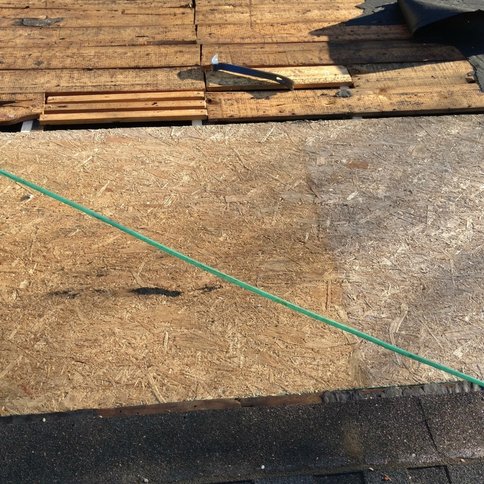 Installed new roof deck over new framing members