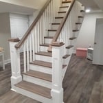 Basement Stairs after paint and stain