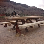 Log picnic table for Eagle County