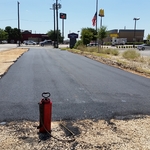 First of many passes of new asphalt.