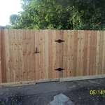 6 ft Cedar privacy fence with walk through gate