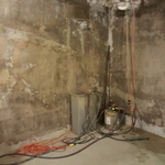 Blasted basement wall