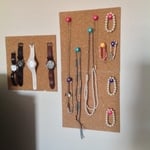 Jewelry Organizing with Cork Board.