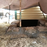 Mortaring in the Bolders for the Root cellar