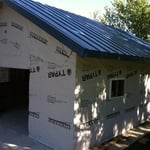 Garage and new steel roof