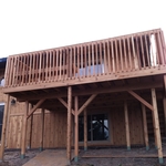 Cedar deck on second level
