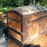 Found in barn old steamer trunk