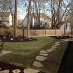 Stone walkway/New Sod