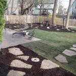 New drain and mulch laid down