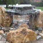 Custom water feature with fiber optic lighting