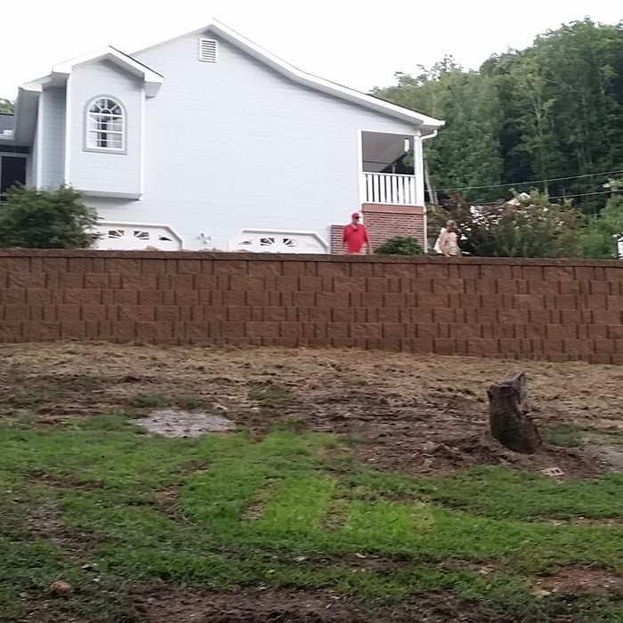 This was a small retaining wall we did in Ringgold
