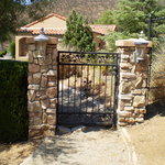 Stone columns with lights
