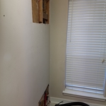 Day 1 Holes were cut and repair was made