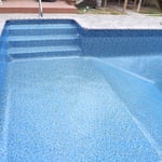 SADDLEBROOK POOL,FASTENED LINER TO CONCRETE STEPS