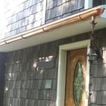 Coppertone Half-round Gutters and a Rain Chain