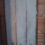 Dense packed wall with netting removed