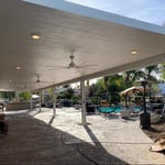 Insulated patio cover with recessed lights