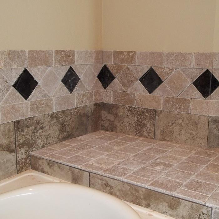 Travertine with granite diamonds