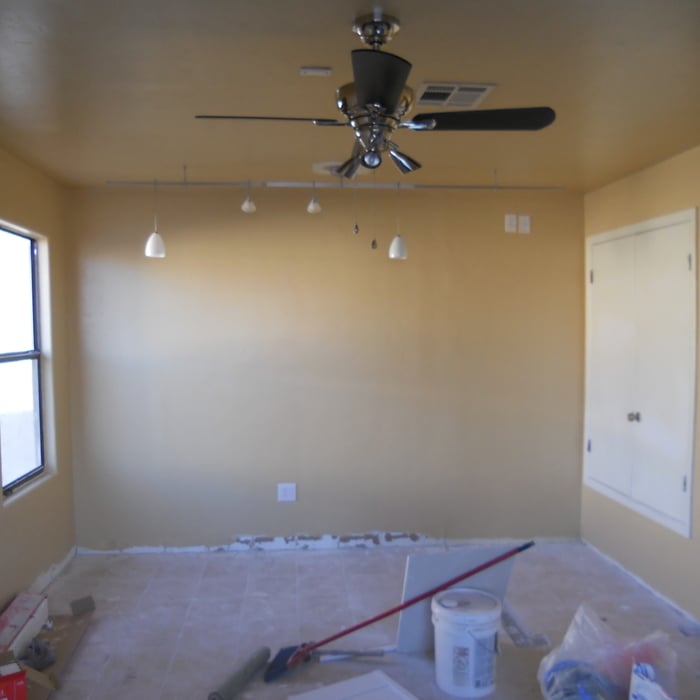 Interior of converted garage