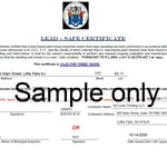 Sample Lead Certificate